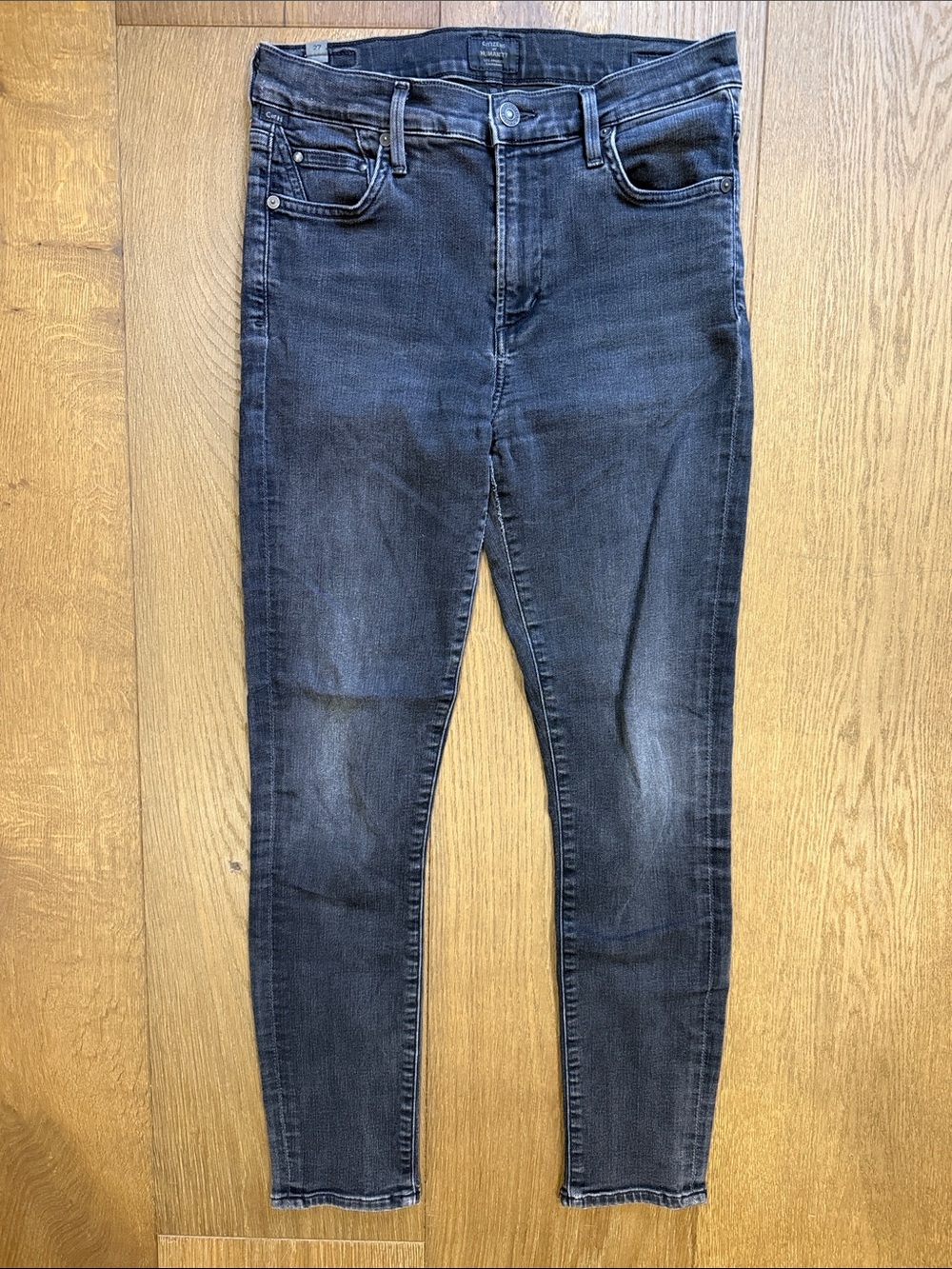 Citizens of Humanity Rocket High Rise Skinny Jeans Gray Faded Black